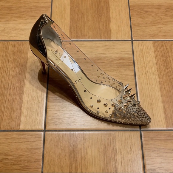 Christian Louboutin PVC Studded Spiked Red Sole Pumps - Picture 2 of 5